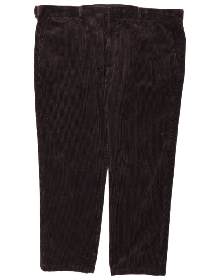 Marks & Spencer Pantalon droit en velours côtelé pour homme W44 L29 Noir