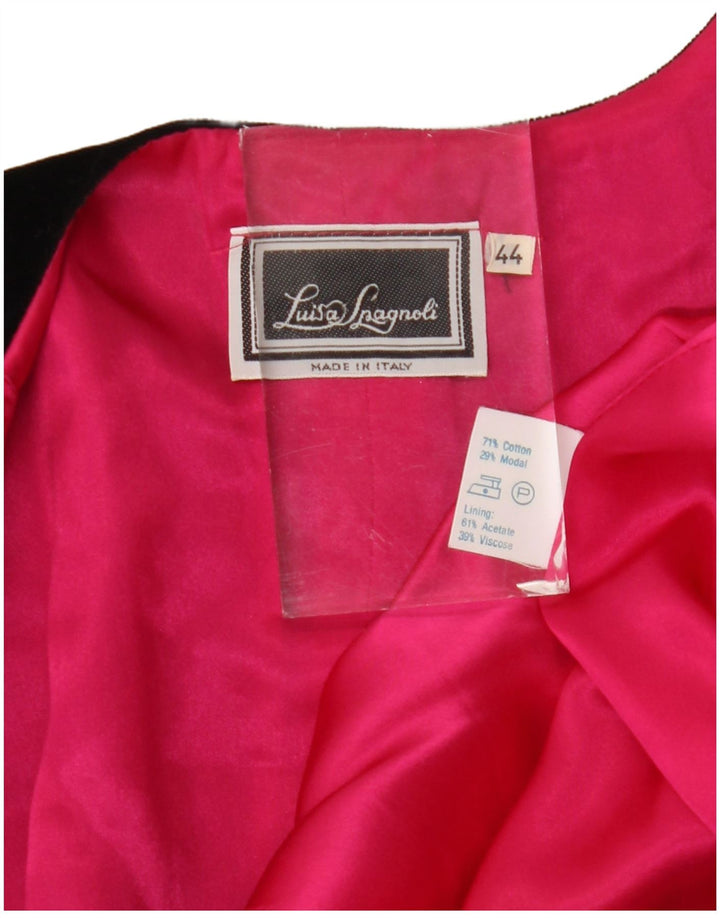 Luisa Spagnoli Veste Boléro Ouverte Femme IT 44 Coton Noir Moyen