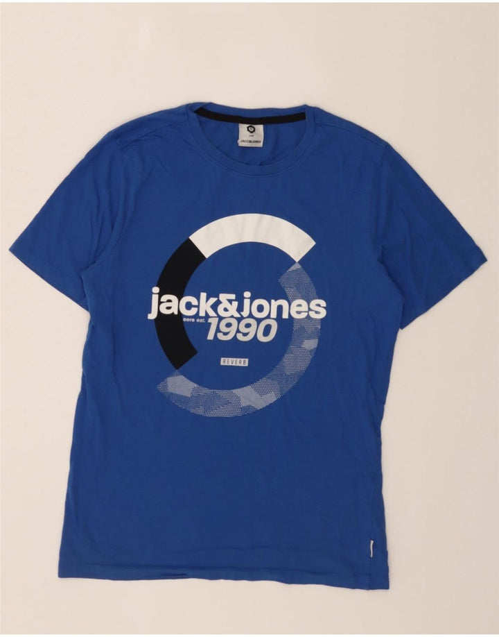 JACK & JONES Mens Graphic T-Shirt Top Small Blue Cotton Vintage Jack & Jones and Second-Hand Jack & Jones from Messina Hembry 