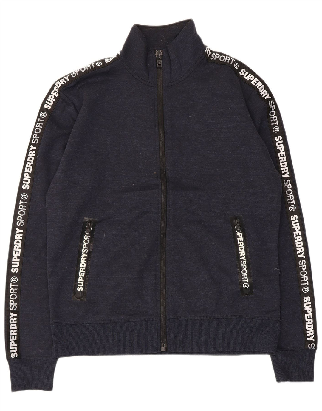 Superdry Veste de Survêtement Graphique Homme XL Bleu Marine Moucheté Polyester
