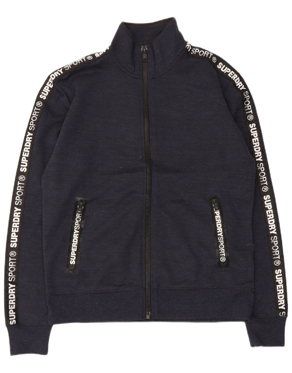 Superdry Veste de Survêtement Graphique Homme XL Bleu Marine Moucheté Polyester