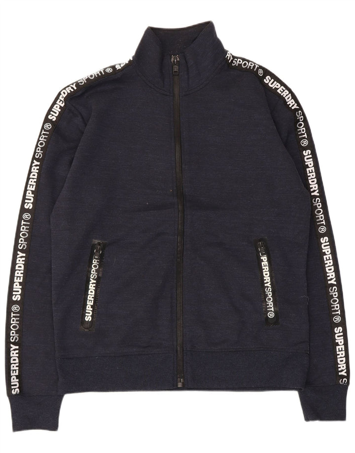 Superdry Veste de Survêtement Graphique Homme XL Bleu Marine Moucheté Polyester