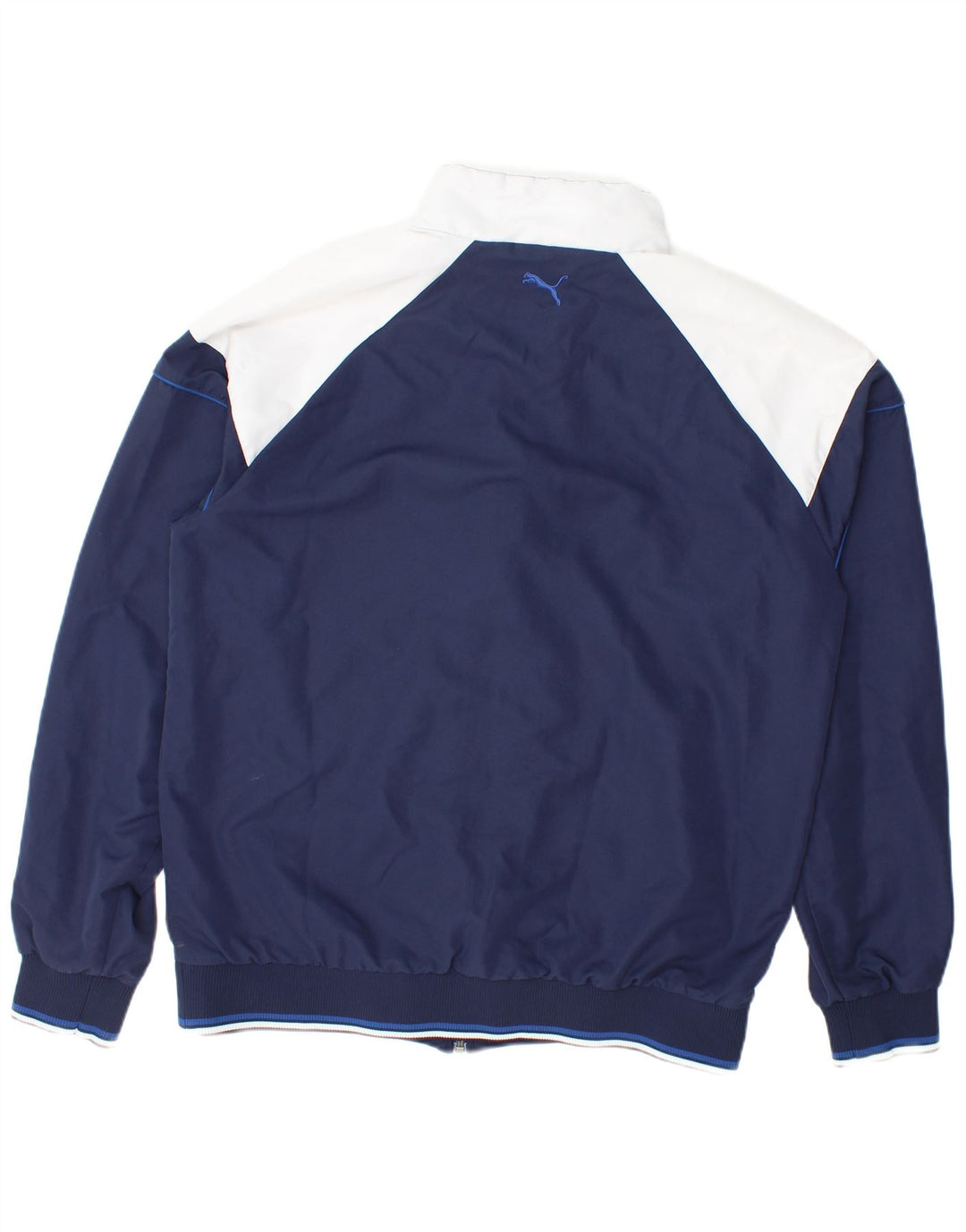 Puma Veste de survêtement pour homme Large Bleu Marine Colorblock Polyester