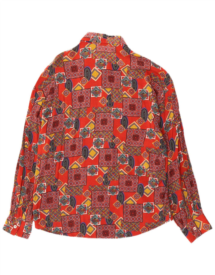 Chemise Homme Vintage Grande Viscose Patchwork Rouge