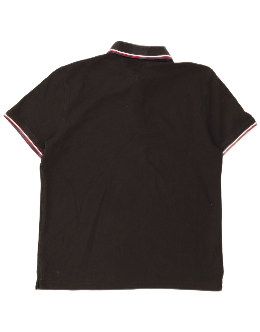 Tommy Hilfiger Polo coupe classique pour homme en coton noir Large