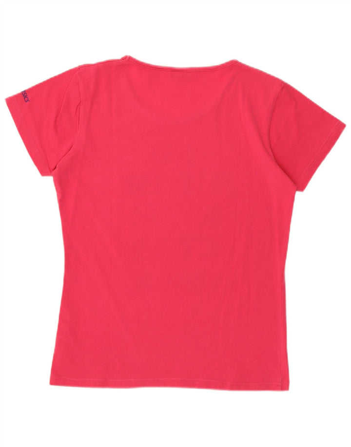 ASICS T-shirt graphique pour femme UK 12 en coton rose moyen