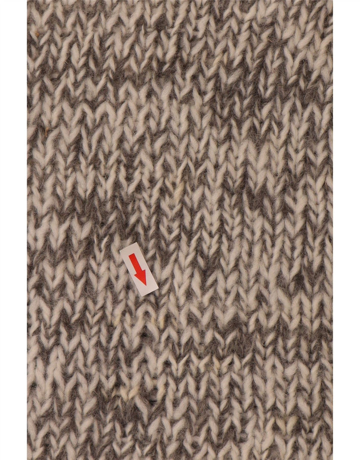 vintage Homme Col V Pull Pull Gris Moyen Fair Isle