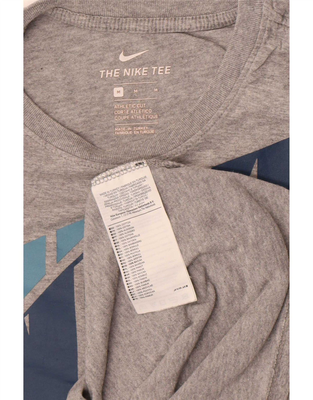 Nike Homme Athletic Cut Graphic T-Shirt Haut Gris Moyen Coton