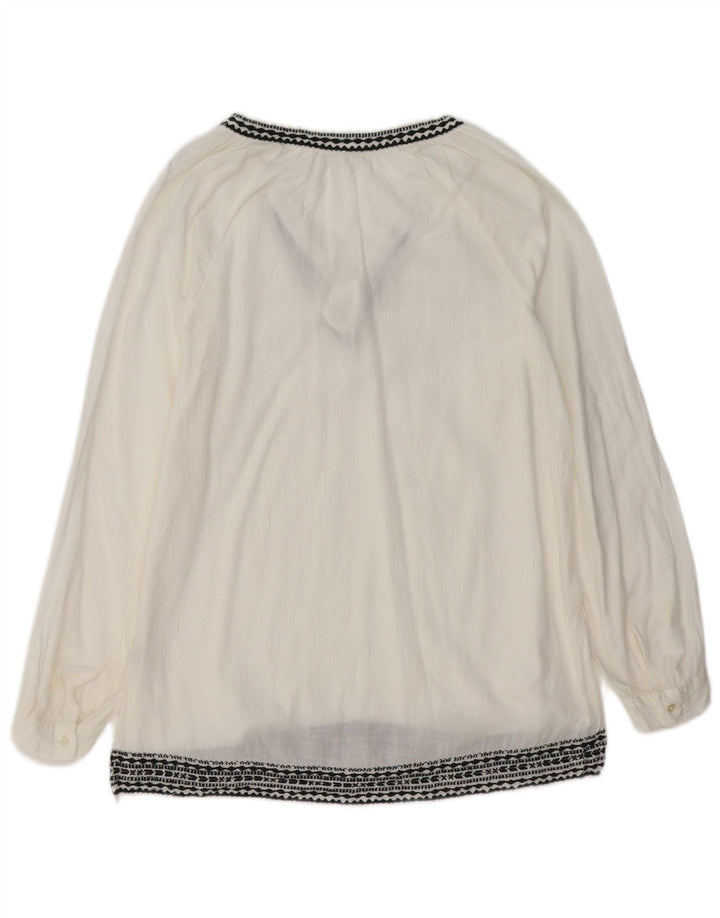 J. CREW Chemisier à manches longues pour femme UK 10 Petit coton à fines rayures blanches
