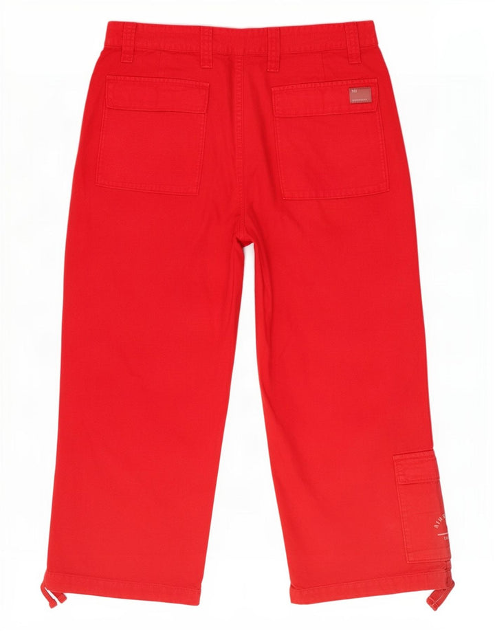 Murphy & Nye Pantalon Capri Cargo Femme W33 L22 Rouge Coton