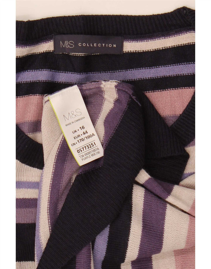 Marks & Spencer Pull col bateau pour femme UK 16 Large Multicolore