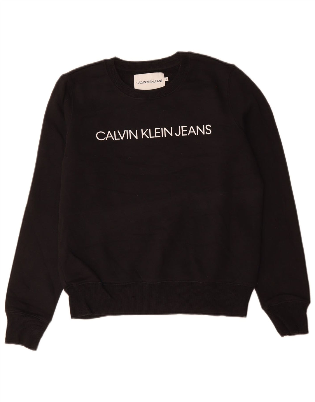 CALVIN KLEIN JEANS Sweat-shirt surdimensionné pour femme UK 10 Small Noir
