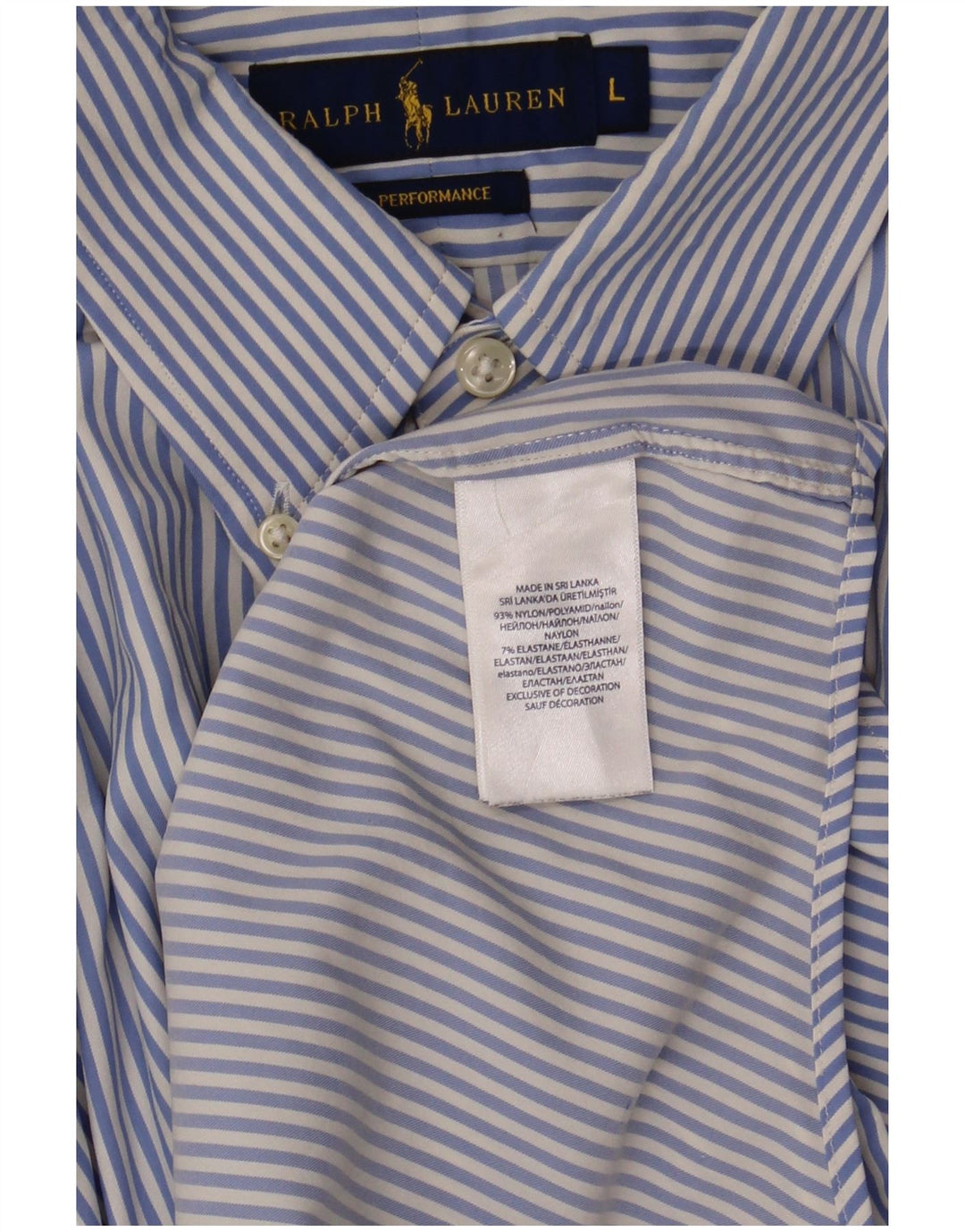 Ralph Lauren Chemise Homme Large Bleu Rayé Nylon