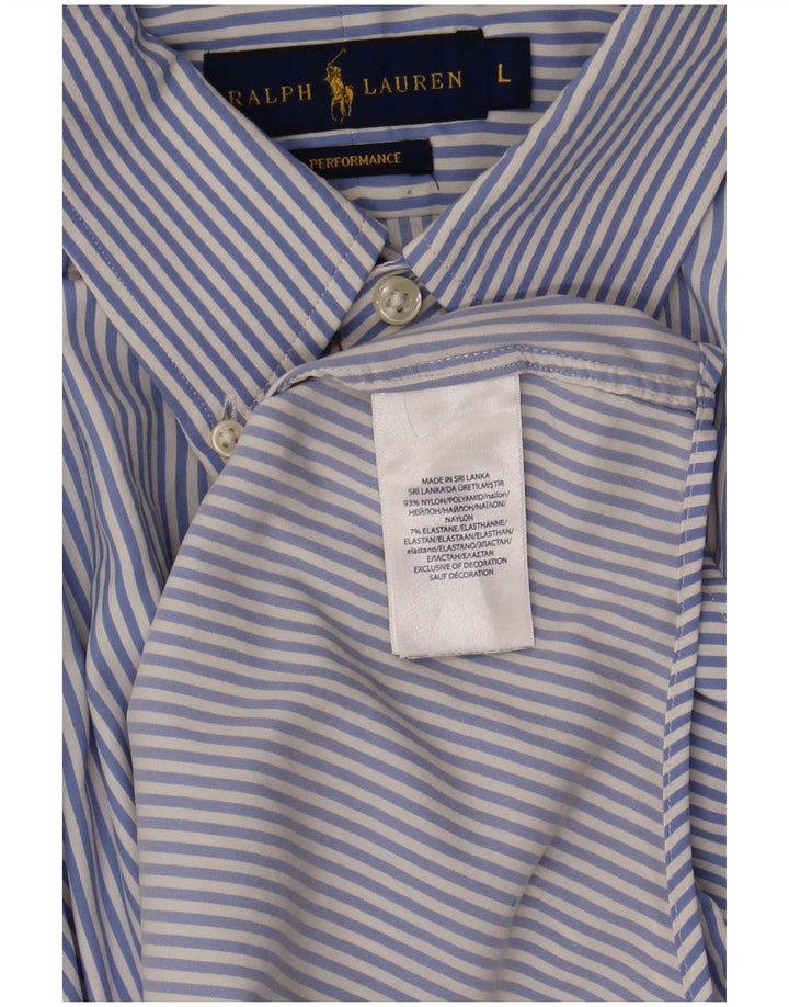 Ralph Lauren Chemise Homme Large Bleu Rayé Nylon