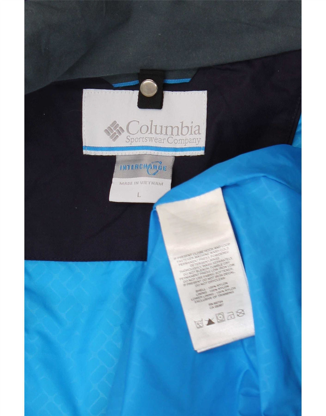 Columbia Veste de pluie à capuche Interchange pour homme UK 40 Large Bleu Colorblock