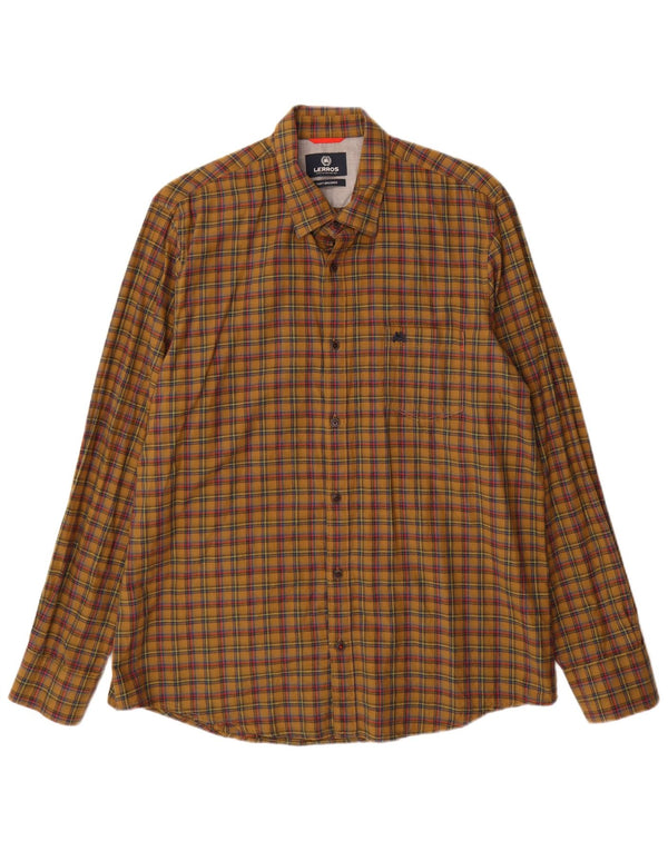 Lerros Chemise Flanelle XL Kaki Carreaux Coton Homme