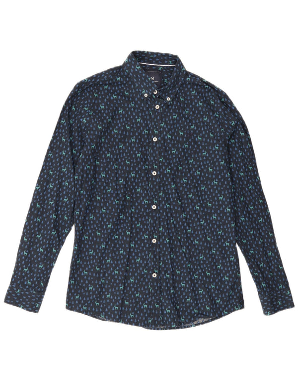 Crew Clothing Chemise Slim Fit Homme Bleu Marine Moyen Imprimé Animal Coton