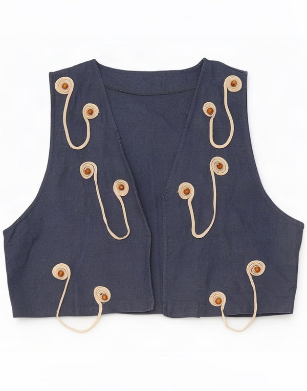 gilet femme vintage UK 12 Bleu Marine Moyen