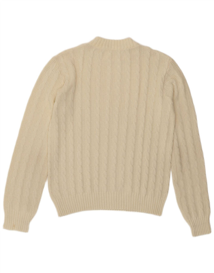 Pull à col rond Vintage pour hommes, blanc cassé moyen