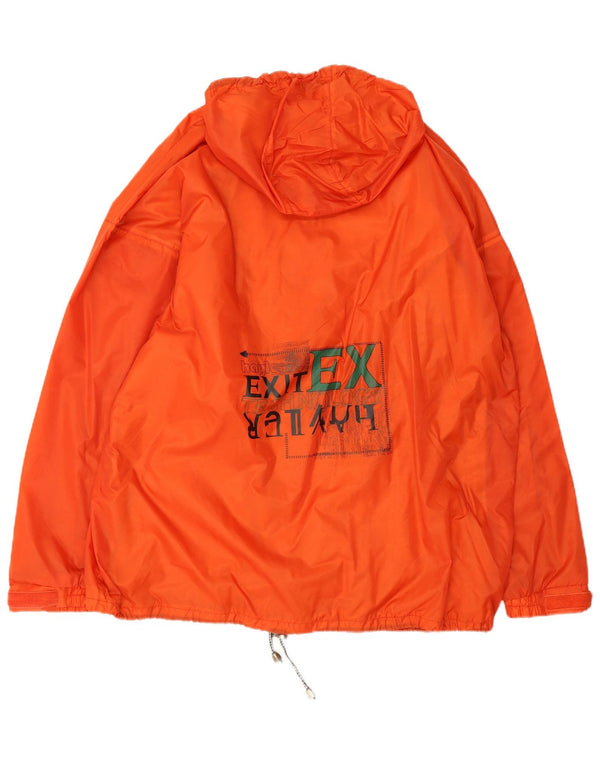 Veste coupe-vent à capuche graphique vintage pour homme UK 42 XL Orange Sports