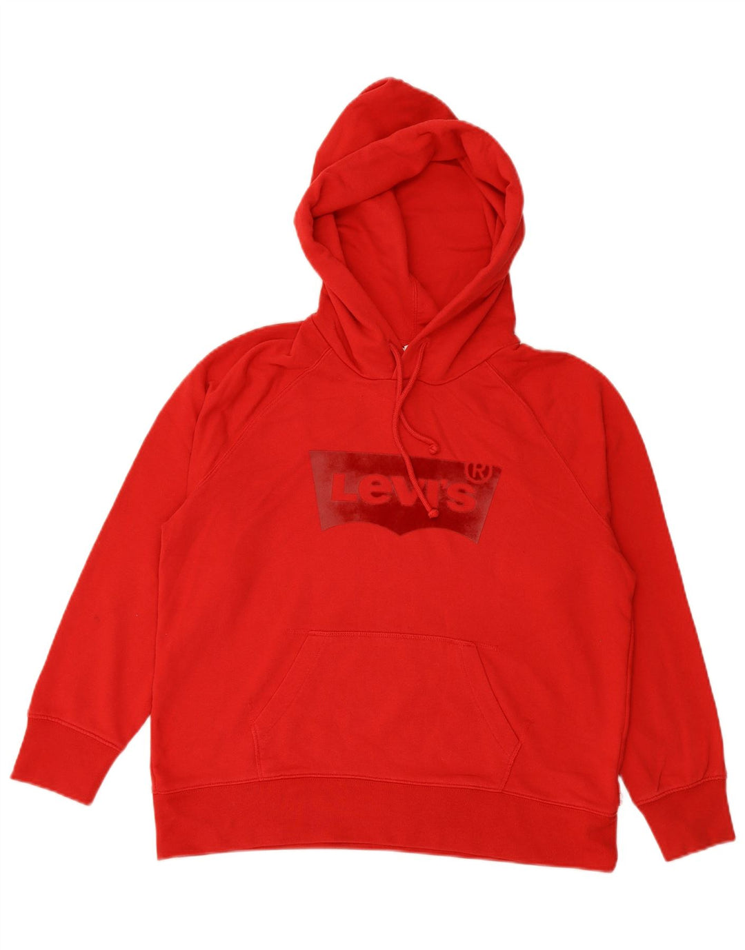 LEVI'S Womens Graphic Hoodie Jumper UK 14 Medium Red