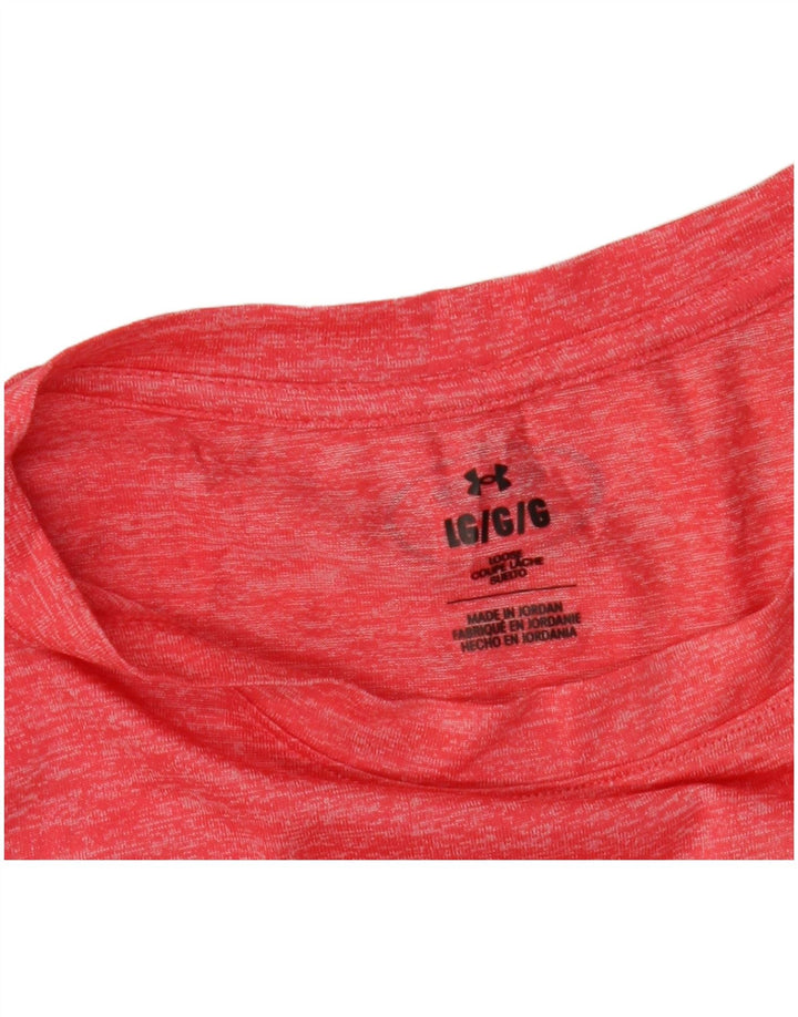 UNDER ARMOUR T-shirt graphique pour femme UK 14 Large Rouge Moucheté