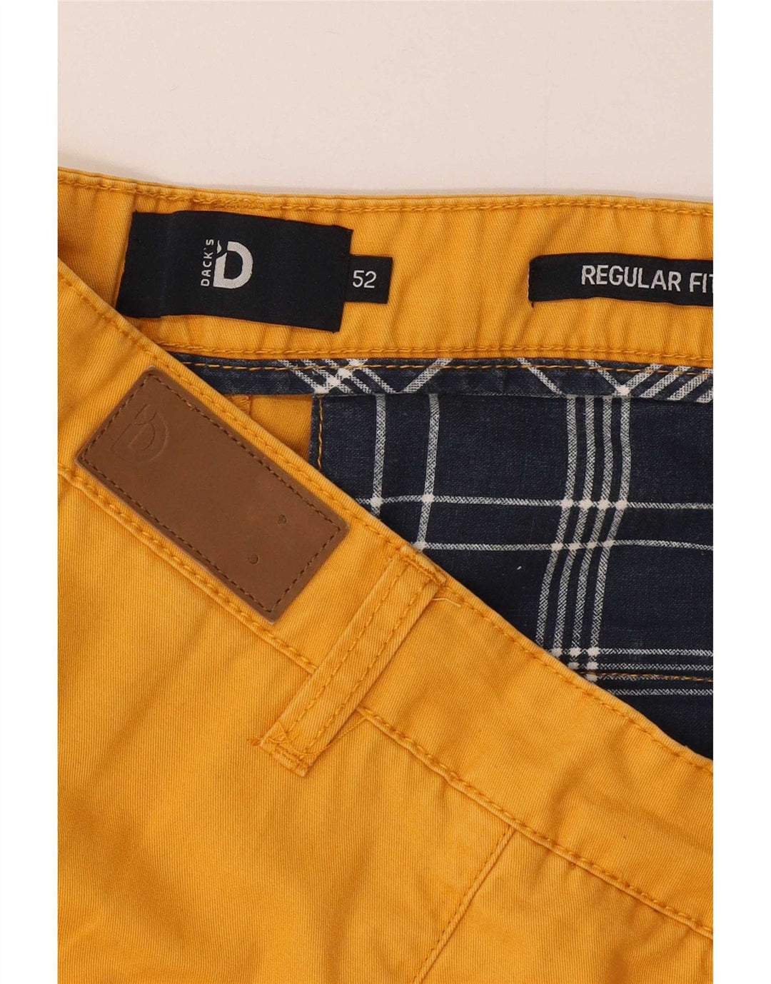 Dack's Short Chino Coupe Regular Homme IT 52 XL W38 Jaune Coton