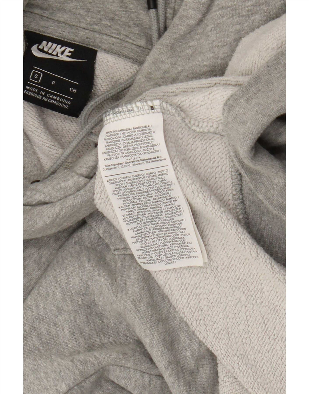 Nike Pull à capuche pour homme Petit Gris Coton