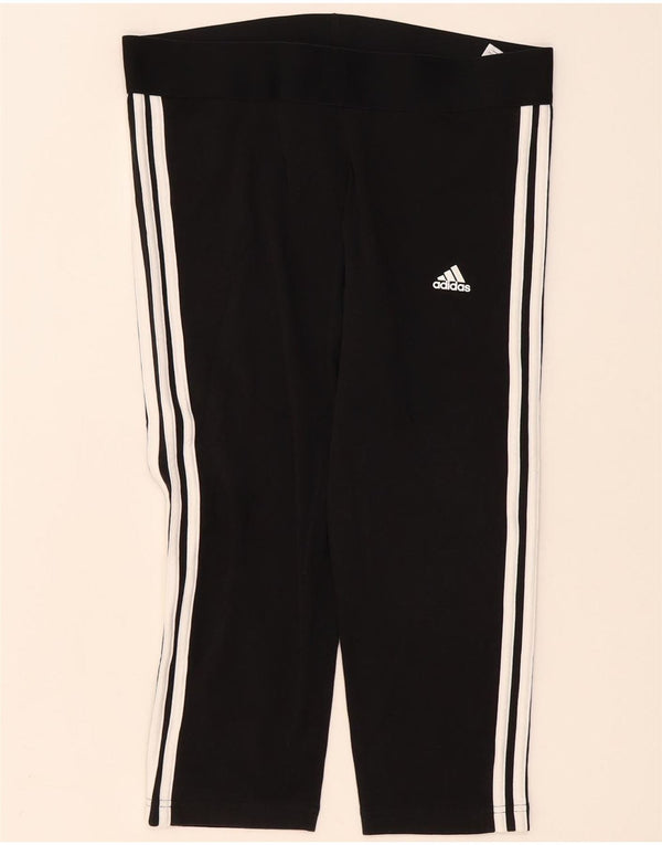 Adidas Legging Capri Femme UK 16/18 Large Noir Coton