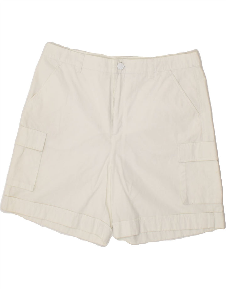 ESPRIT Womens Cargo Shorts UK 14 Large W32 White Cotton Vintage Esprit and Second-Hand Esprit from Messina Hembry 