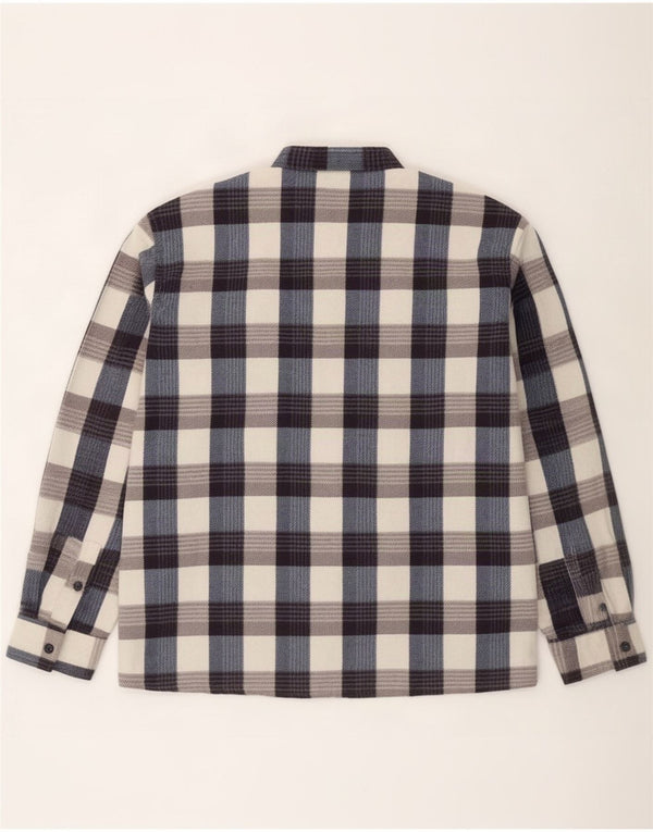 Chemise en flanelle vintage pour homme à carreaux multicolores moyens