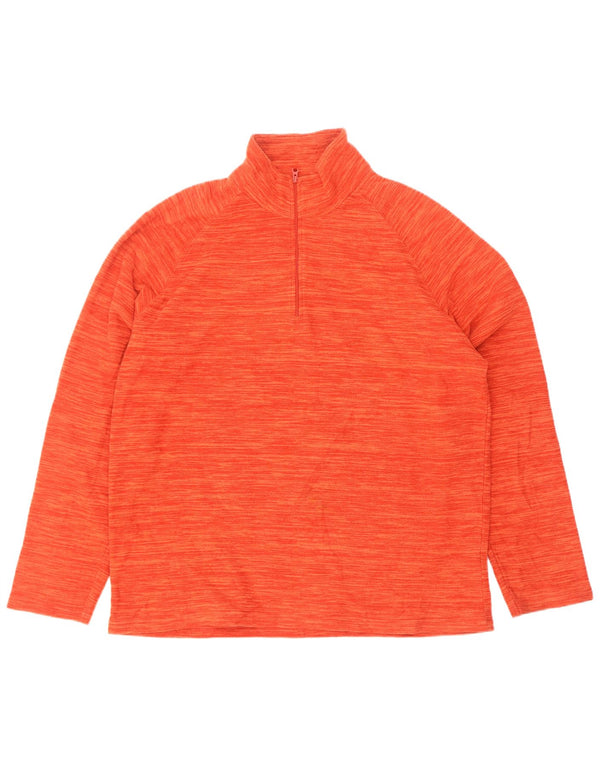 Mountain Warehouse Pull polaire à col zippé pour homme, grande taille, orange moucheté