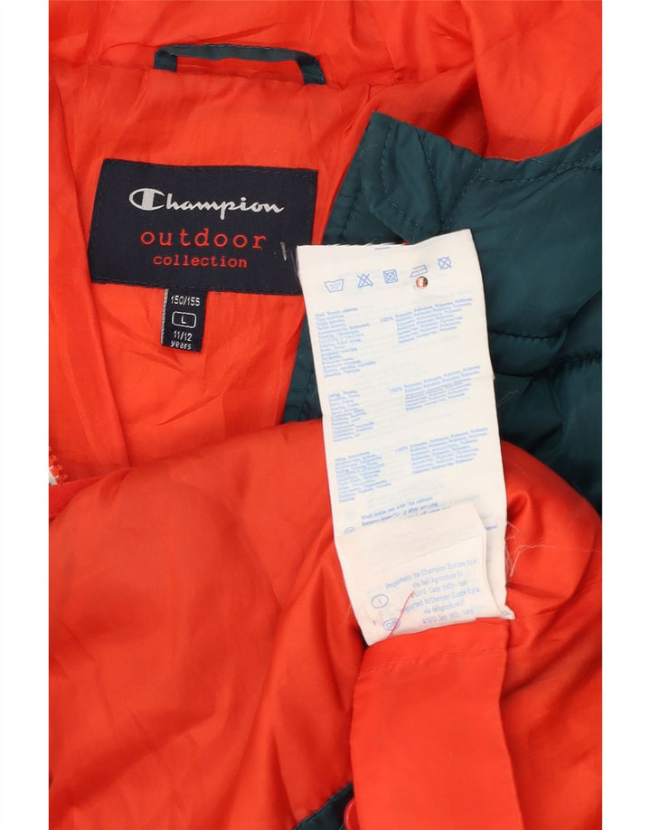 Champion Veste matelassée à capuche pour garçon 11-12 ans Large Vert Polyester