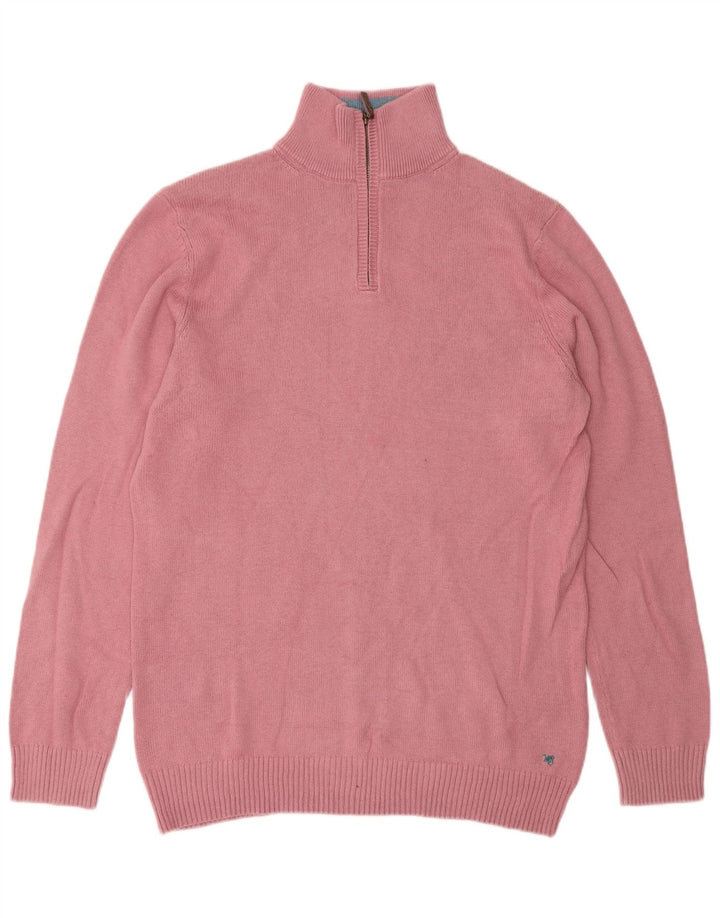White Stuff Pull Zip Neck Homme Rose Moyen Coton