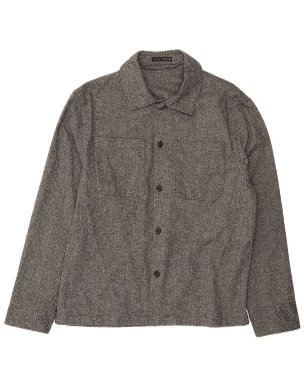 Zara Homme Surchemise Chemise Gris Moyen Acrylique