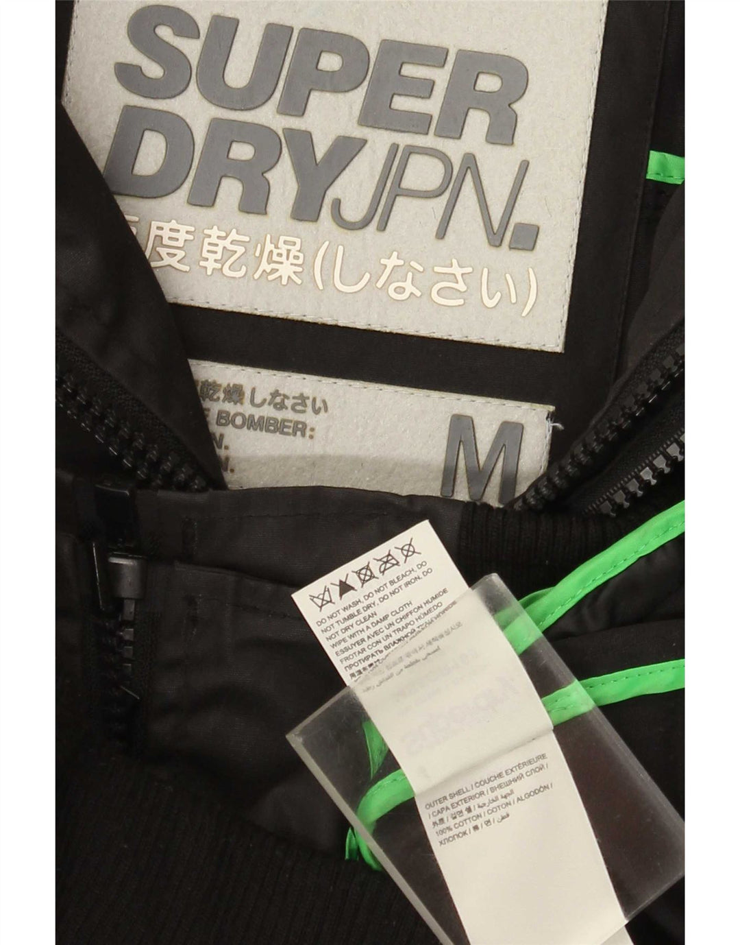 Superdry Veste Bomber Homme UK 38 Coton Noir Moyen