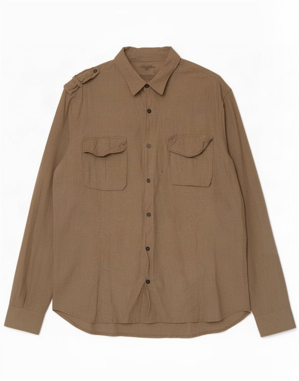 Chemise militaire pour homme All Saints 2XL Lin kaki