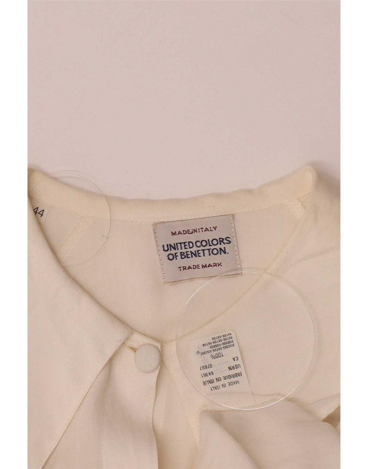 Benetton Femme Chemisier Oversize IT 44 Viscose Blanc Cassé Moyen