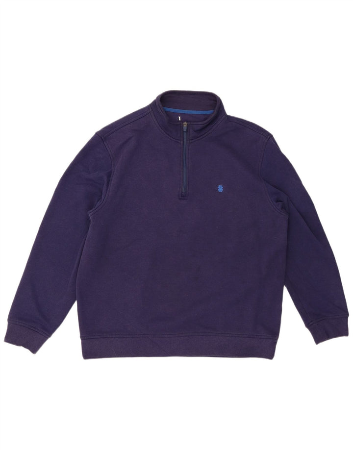 ADVANTAGE Sweat-shirt à col zippé pour homme, grand, bleu marine, en polyester