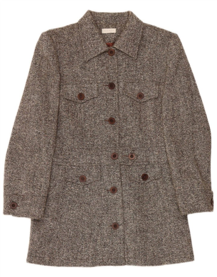 Promod Pardessus Femme UK 42 Coton Chiné Gris Moyen