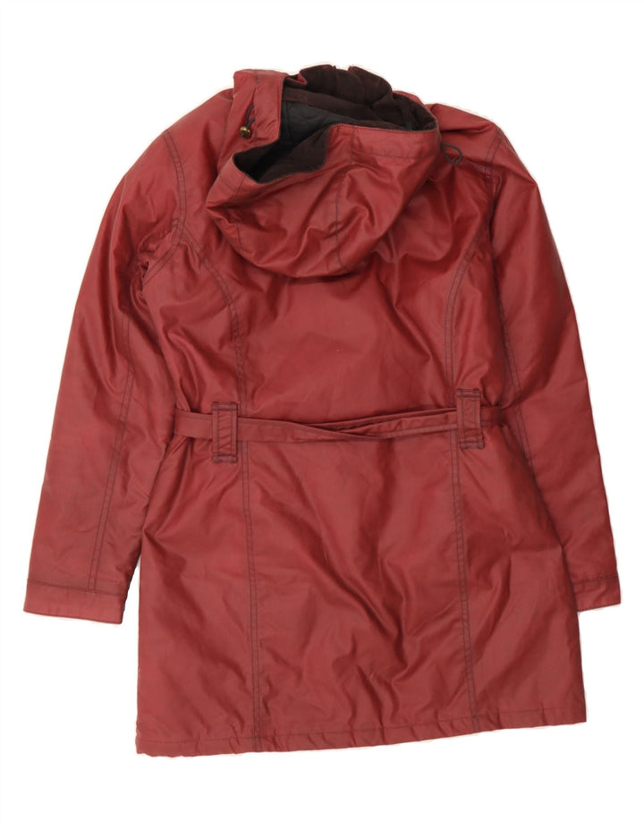 BARBOUR Womens Hooded Windbreaker Coat UK 10 Small Red Vintage Barbour and Second-Hand Barbour from Messina Hembry 