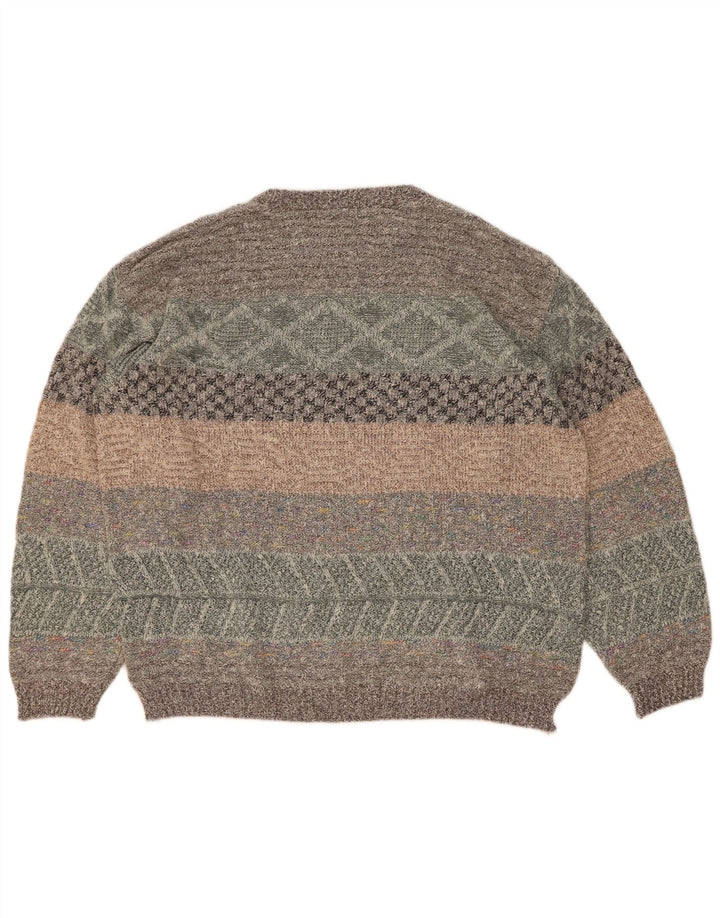Darwin Mens Crew Neck Jumper Pull Taille 52 Grand Rayé Multicolore
