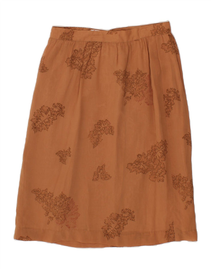 VINTAGE Womens Abstract Pattern A-Line Skirt IT 42 Medium W30 Brown Vintage Vintage and Second-Hand Vintage from Messina Hembry 