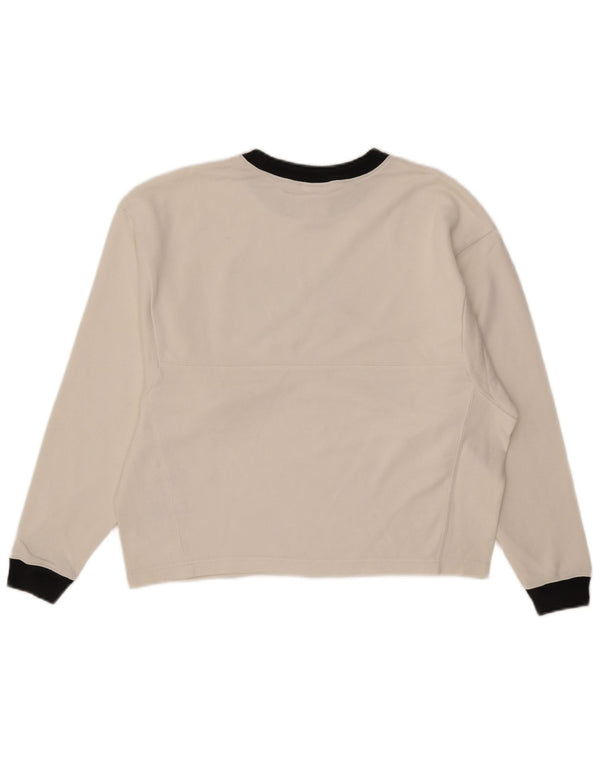Nike Sweat-shirt surdimensionné graphique pour femme UK 6 XS Blanc Colorblock