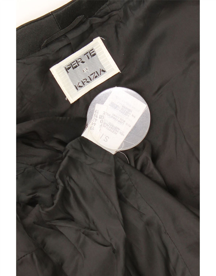 Perte by Krizia Veste blazer à 1 bouton pour femme UK 16 Large Noir Acétate