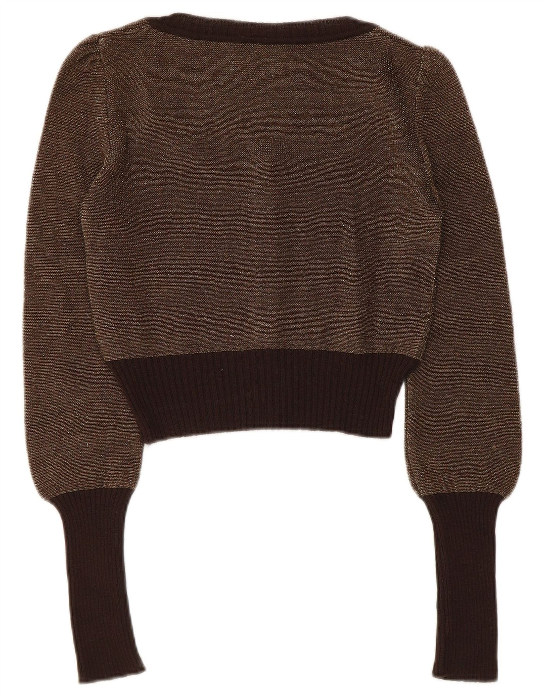 Max & Co. Pull cardigan court pour femme UK 12 Marron moyen Colourblock