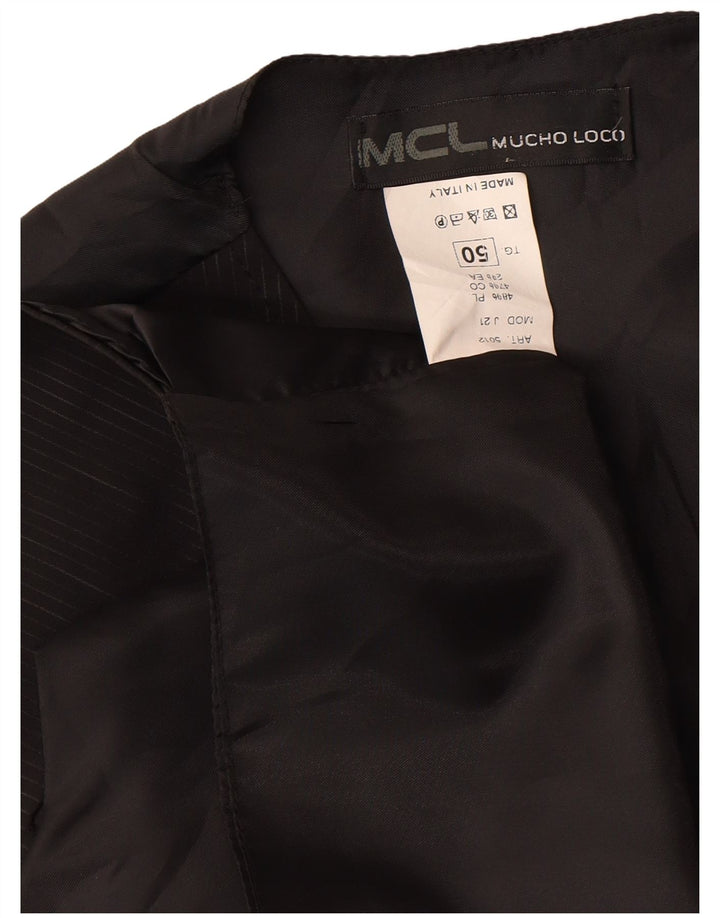 gilet homme vintage IT 50 Polyester à fines rayures noires moyennes