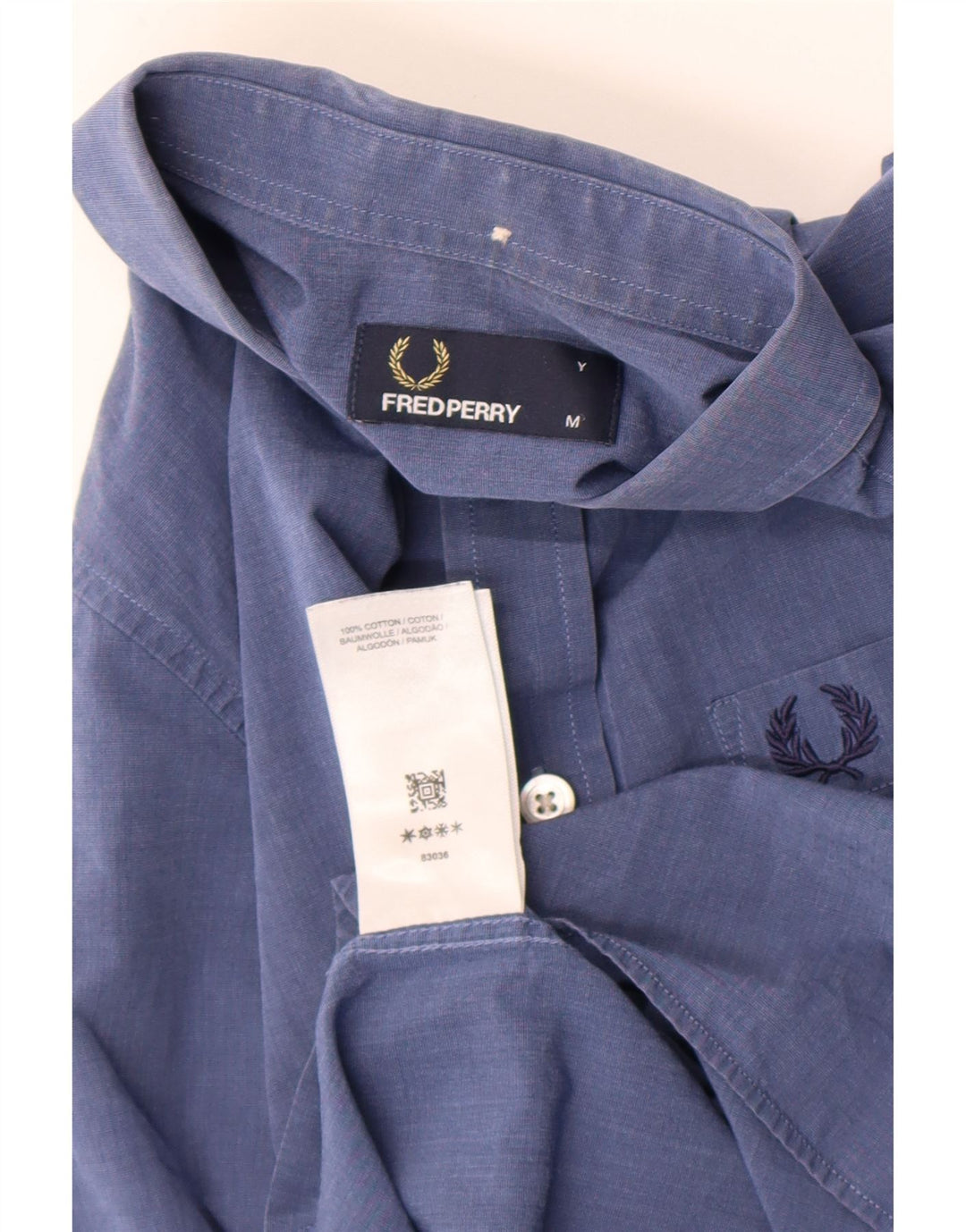 Fred Perry Chemise Garçon 10-11 ans Bleu Coton
