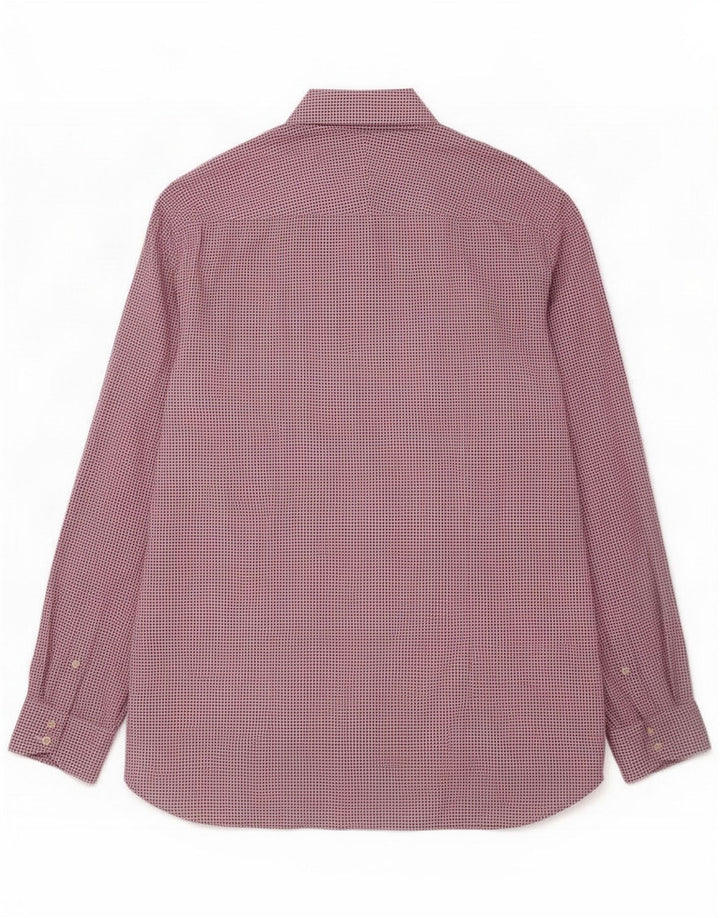 Ted Baker Chemise coupe classique à motif abstrait pour homme Taille 16 Grand coton rouge