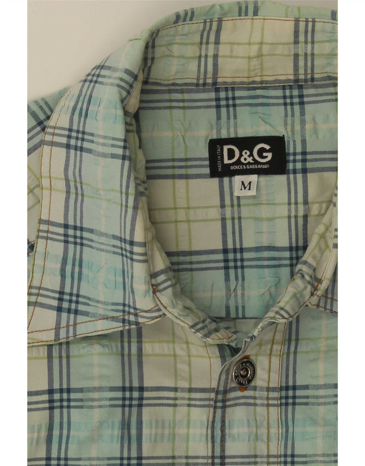 Dolce & Gabbana Chemise à manches courtes pour homme Bleu moyen à carreaux